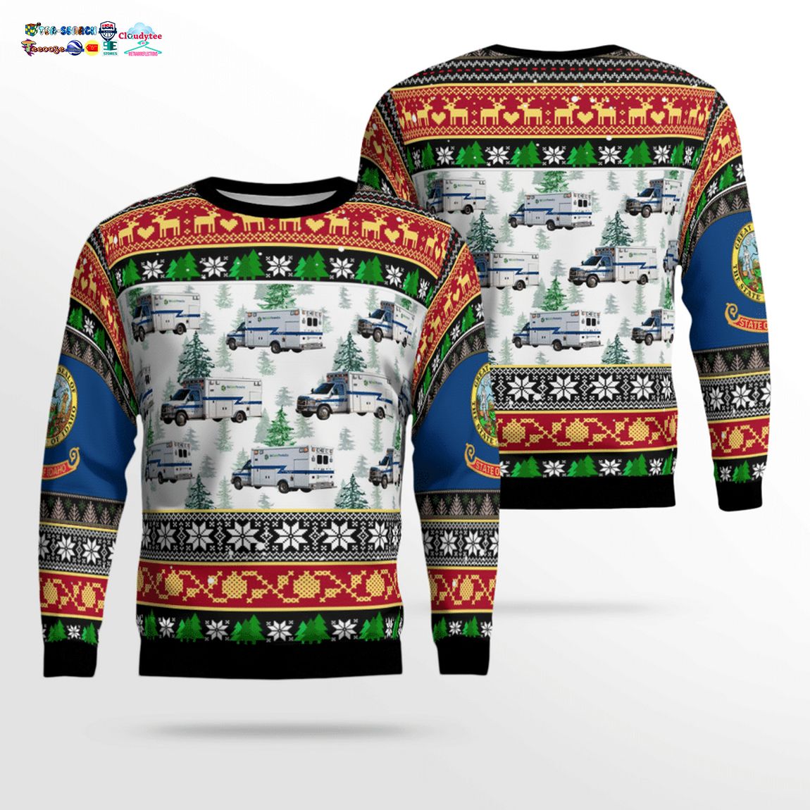 Idaho Ada County EMS 3D Christmas Sweater – Saleoff