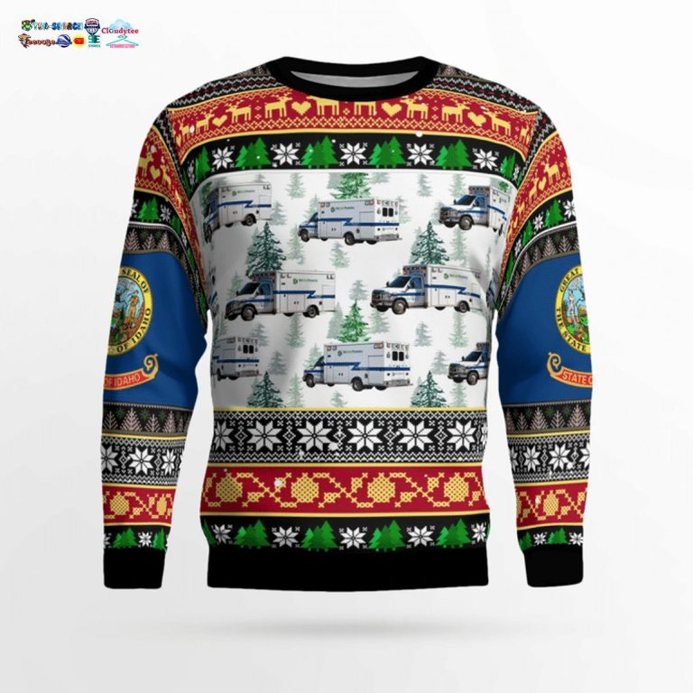 Idaho Ada County EMS 3D Christmas Sweater - You look so healthy and fit