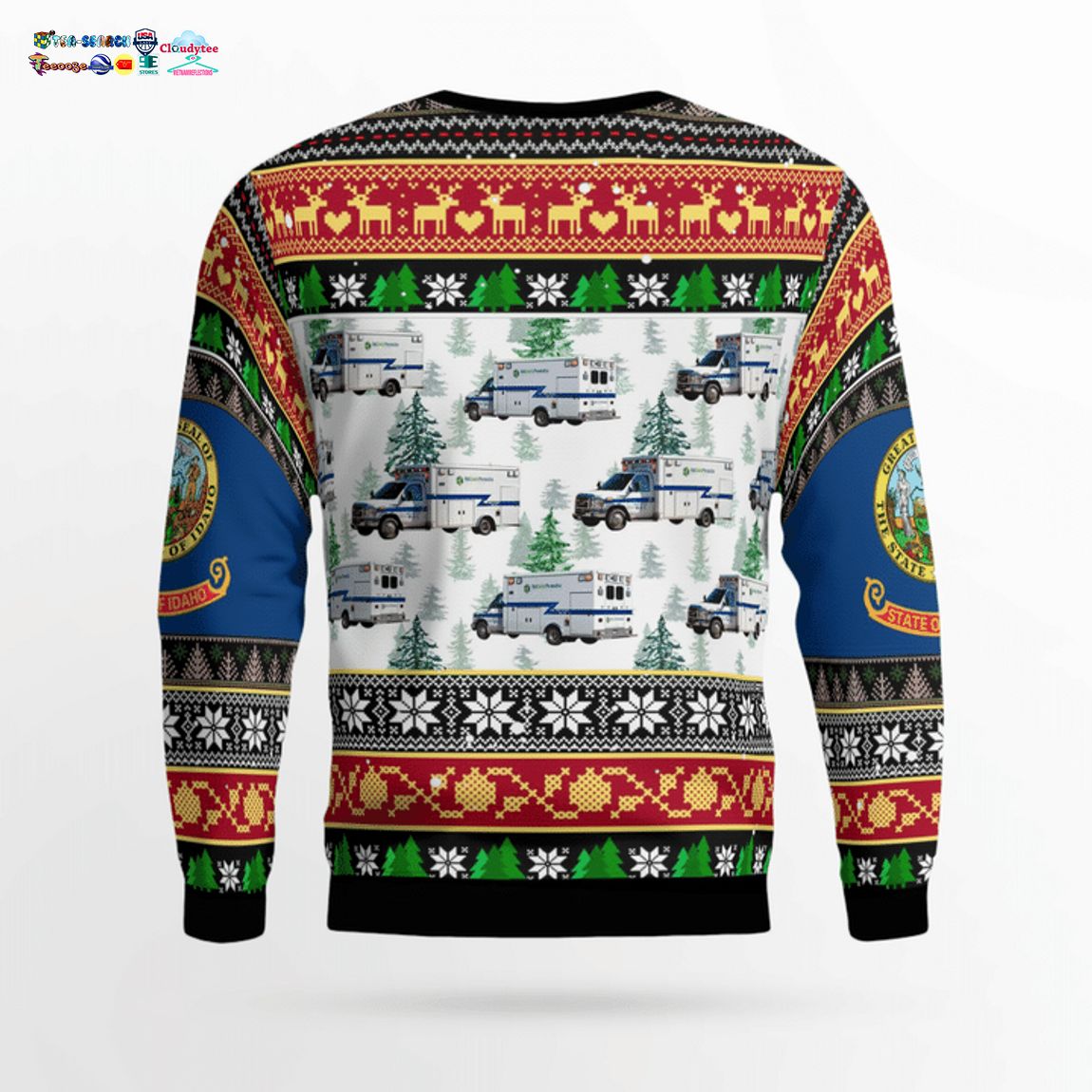 Idaho Ada County EMS 3D Christmas Sweater - Saleoff
