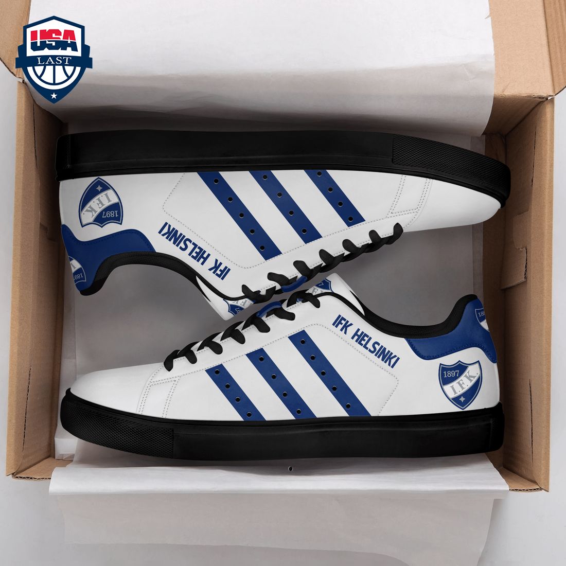 IFK Helsinki Navy Stripes Style 2 Stan Smith Low Top Shoes – Saleoff