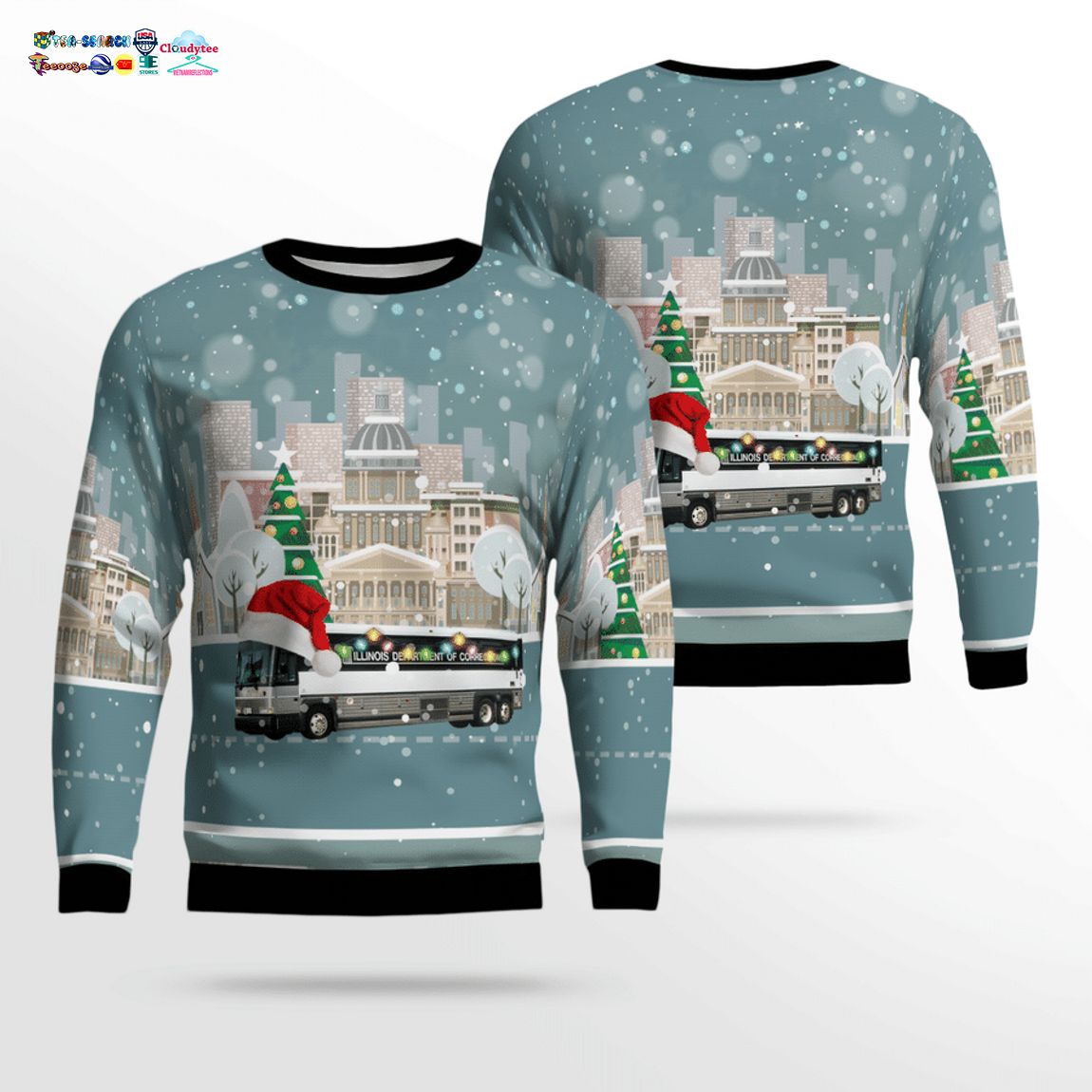 Illinois Department of Corrections Ver 3 3D Christmas Sweater – Saleoff