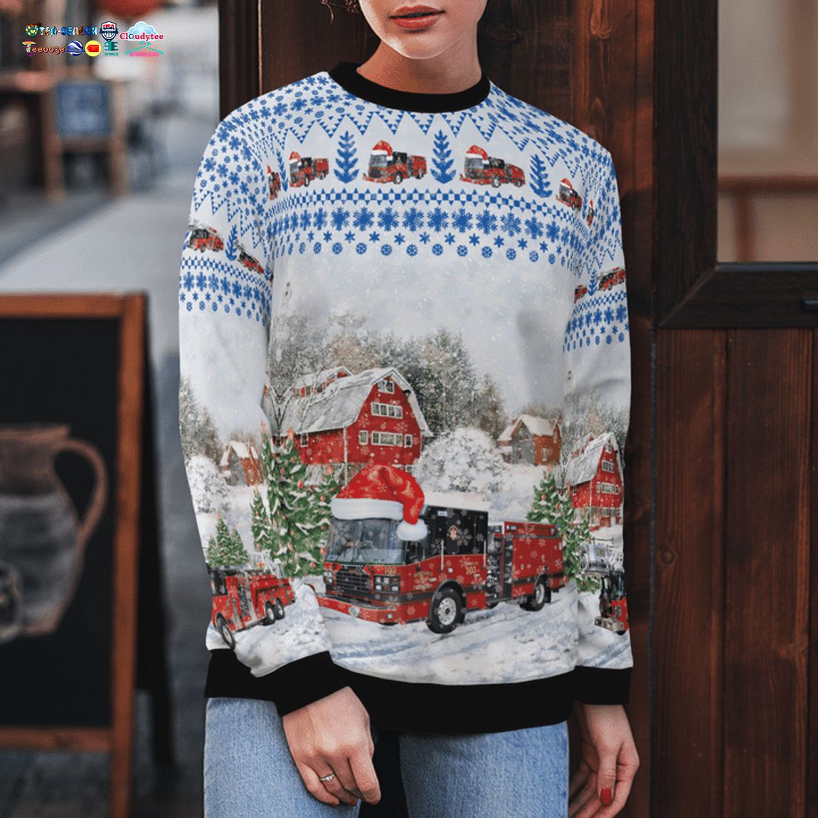 Illinois Downers Grove Fire Department 3D Christmas Sweater