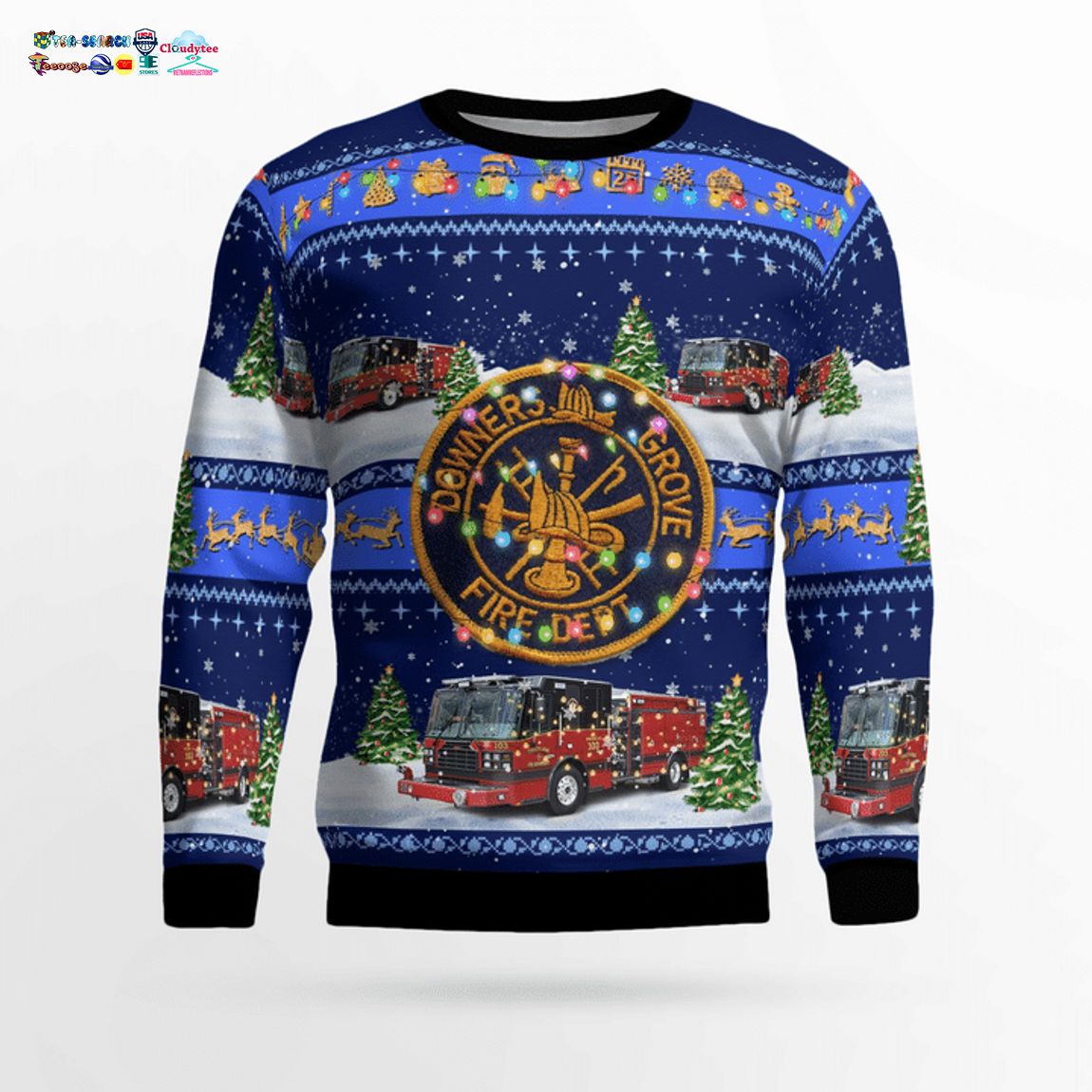 Illinois Downers Grove Fire Department Ver 2 3D Christmas Sweater