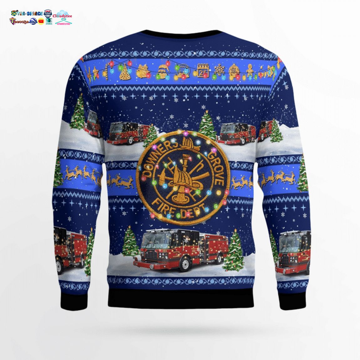 Illinois Downers Grove Fire Department Ver 2 3D Christmas Sweater