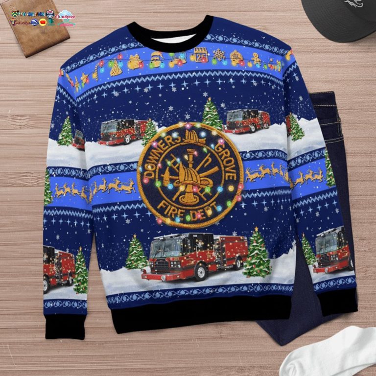 Illinois Downers Grove Fire Department Ver 2 3D Christmas Sweater - Heroine