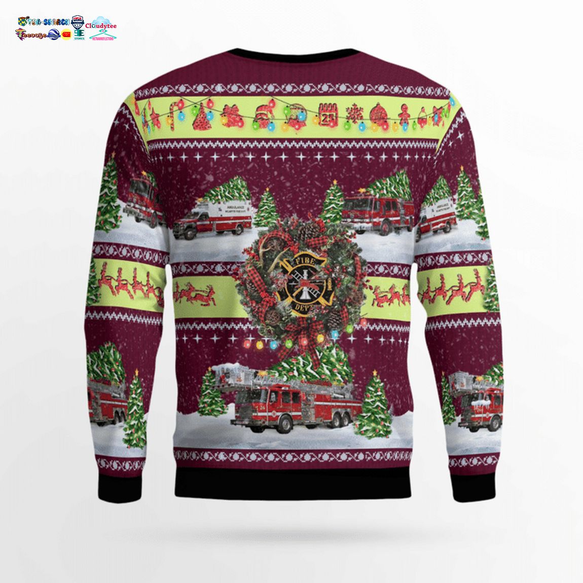 Illinois Wilmette Fire Department Station 26 Headquarters 3D Christmas Sweater
