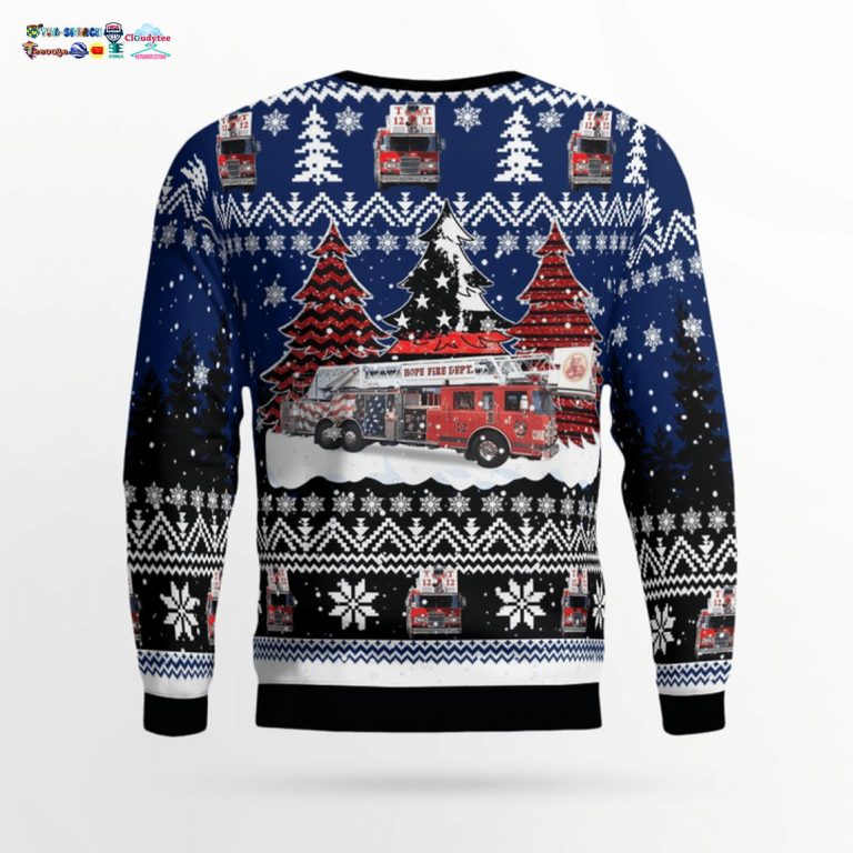 Indiana Hope Volunteer Fire Department 3D Christmas Sweater - Rocking picture