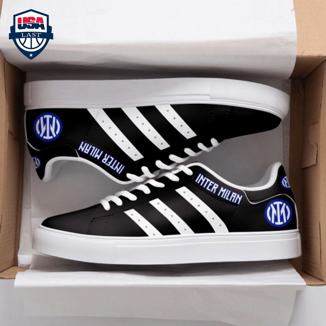 Inter Milan White Stripes Style 2 Stan Smith Low Top Shoes – Saleoff