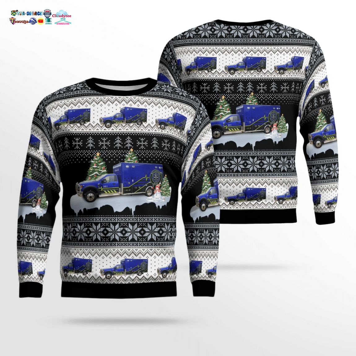 Iowa Bellevue EMS 3D Christmas Sweater - Damn good