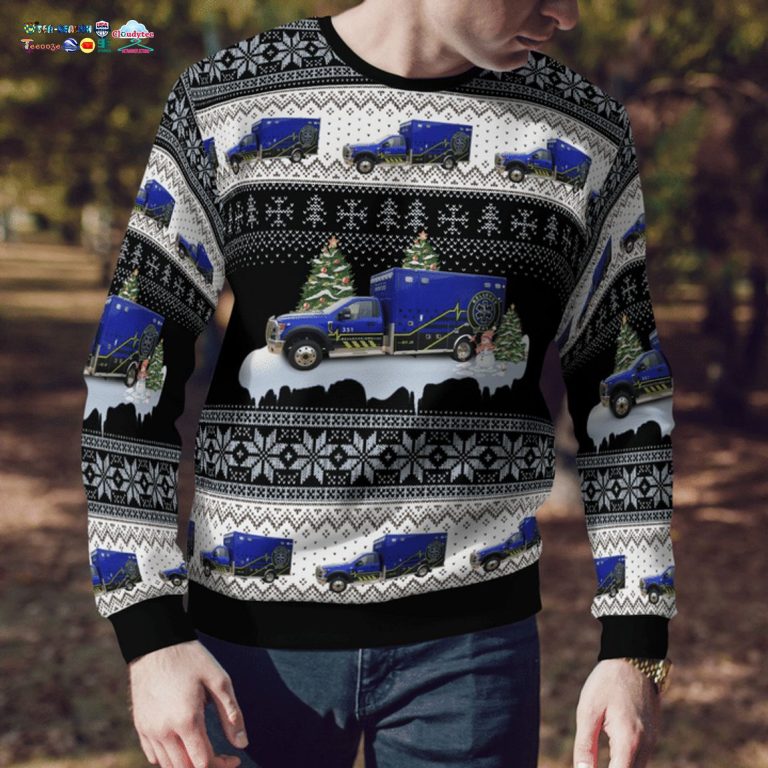 Iowa Bellevue EMS 3D Christmas Sweater - Bless this holy soul, looking so cute