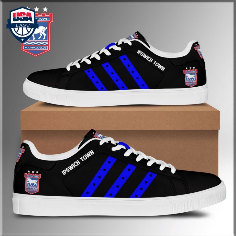 Ipswich Town FC Blue Stripes Style 1 Stan Smith Low Top Shoes - Good click