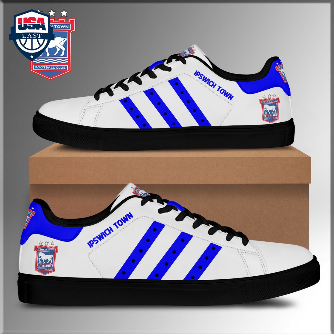 Ipswich Town FC Blue Stripes Style 2 Stan Smith Low Top Shoes – Saleoff