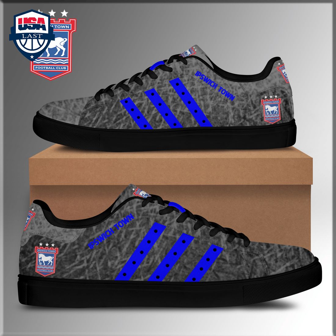 Ipswich Town FC Blue Stripes Style 3 Stan Smith Low Top Shoes – Saleoff
