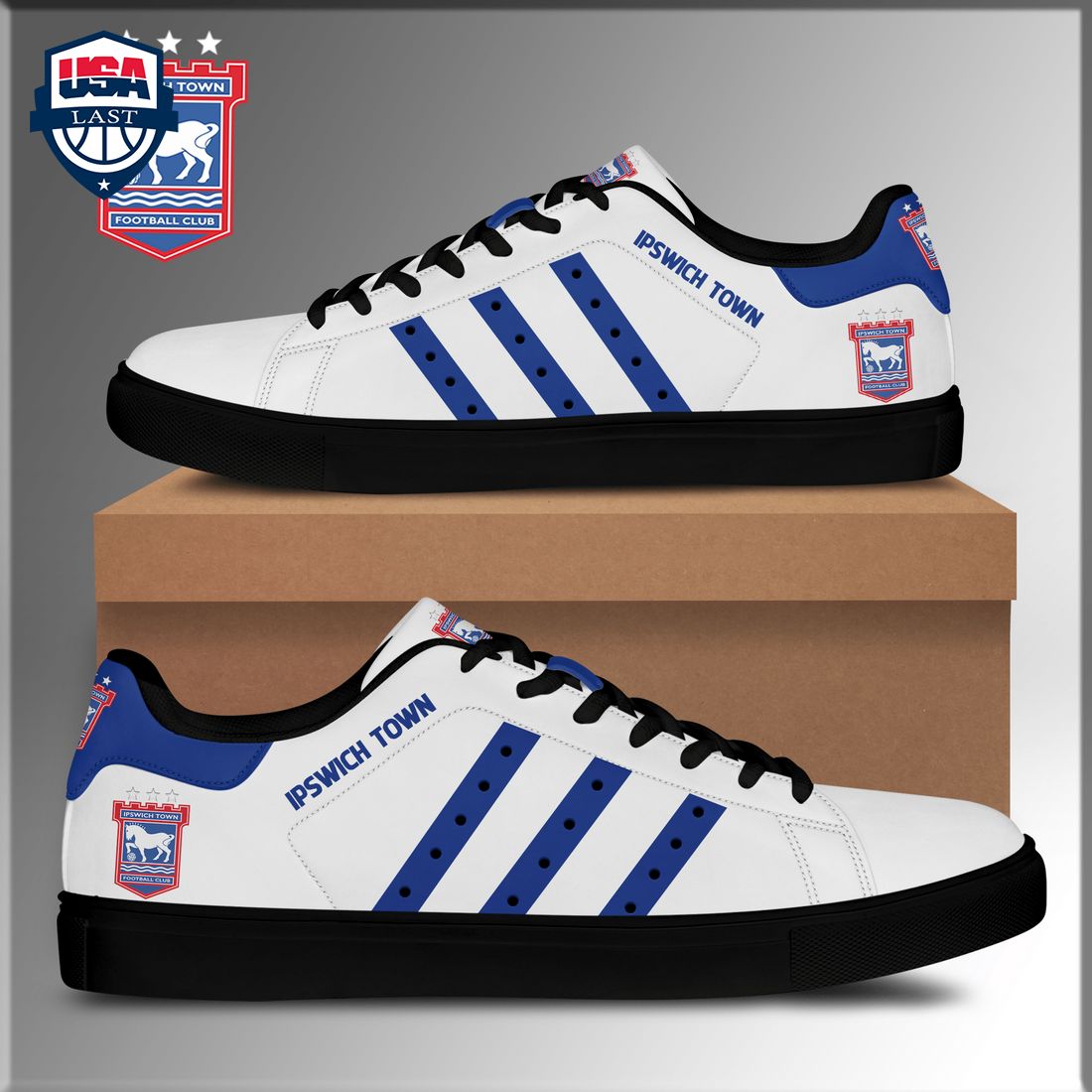 Ipswich Town FC Navy Stripes Stan Smith Low Top Shoes – Saleoff