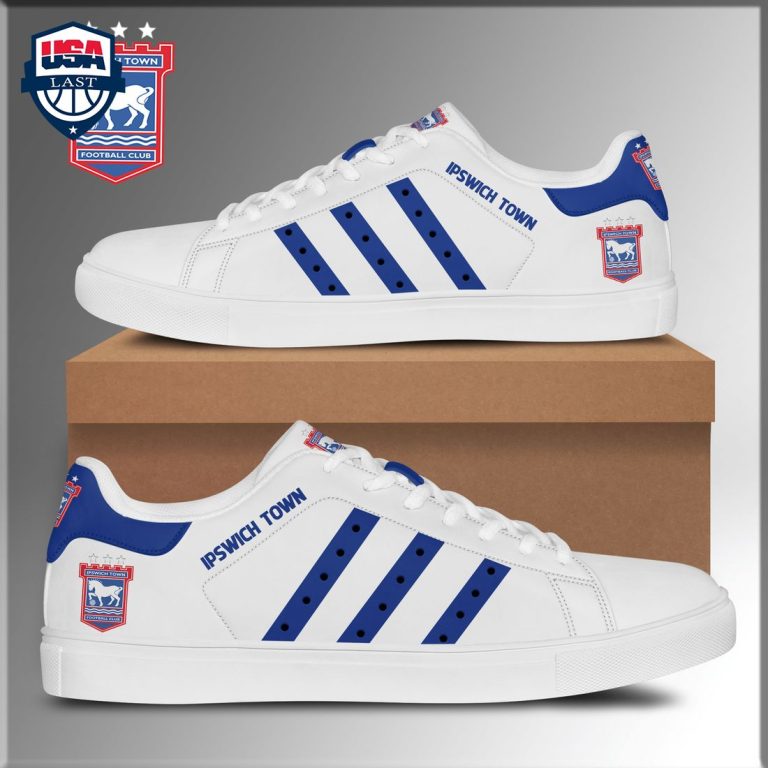 Ipswich Town FC Navy Stripes Stan Smith Low Top Shoes - You look cheerful dear