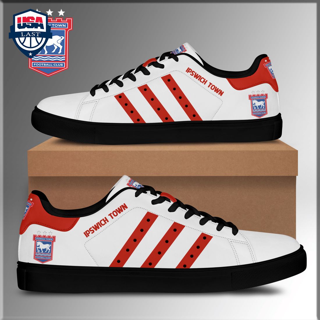 Ipswich Town FC Red Stripes Style 1 Stan Smith Low Top Shoes – Saleoff