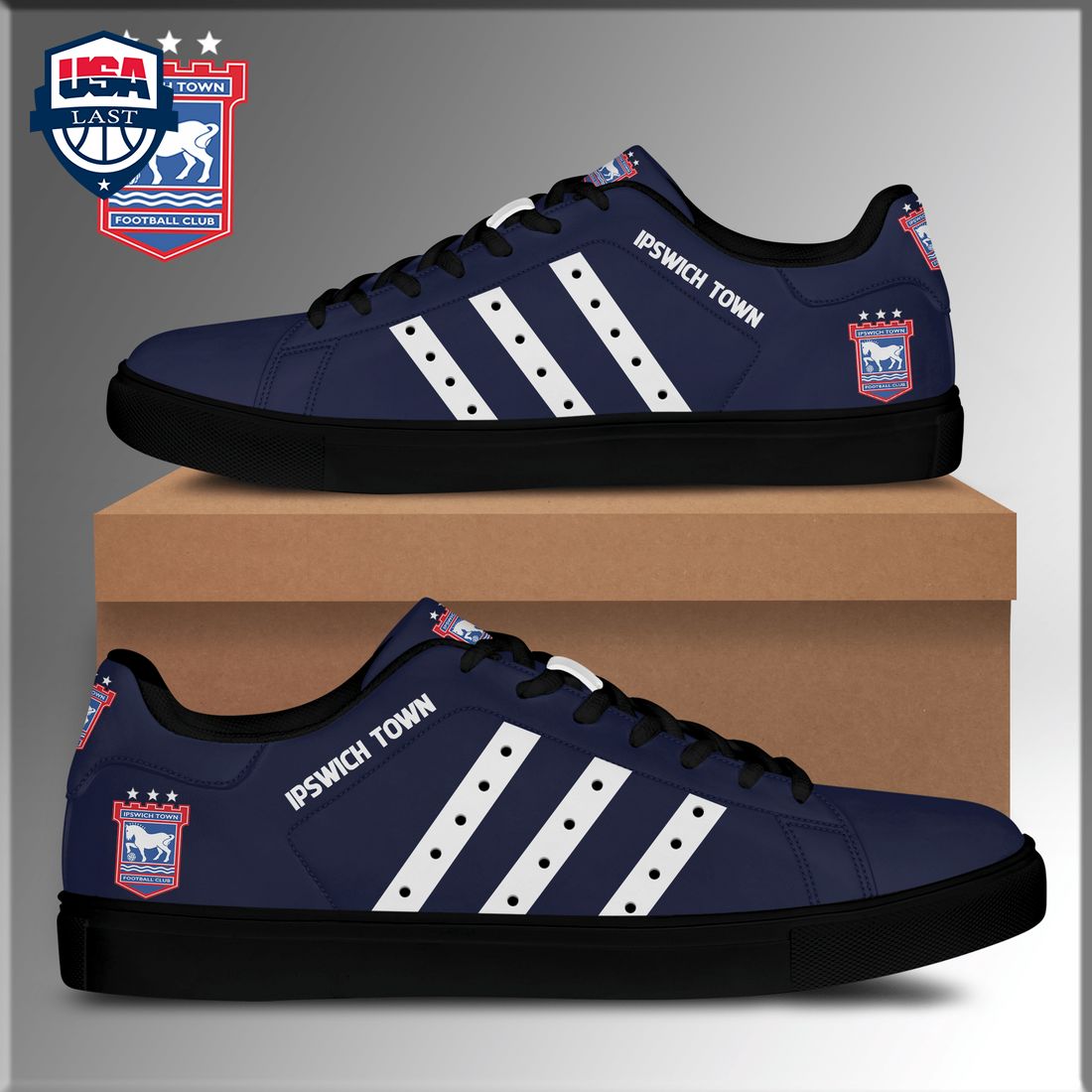 Ipswich Town FC White Stripes Style 1 Stan Smith Low Top Shoes – Saleoff