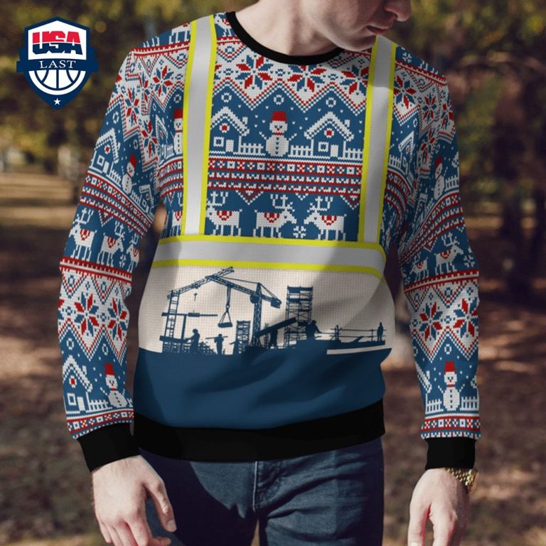 Ironworker Navy 3D Christmas Sweater - You look lazy