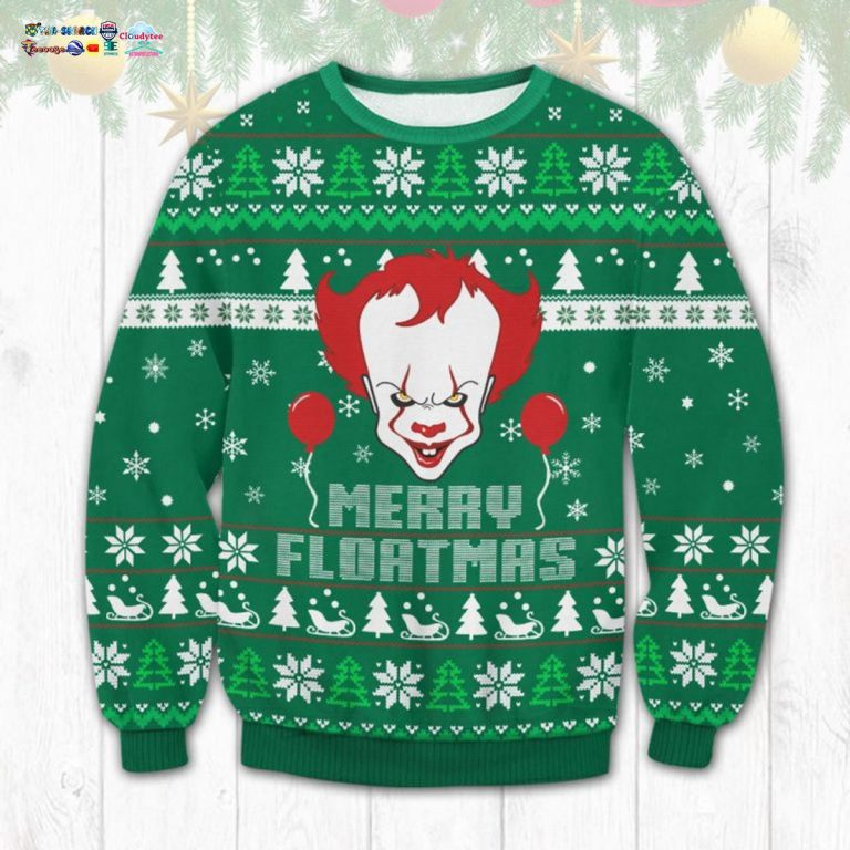 IT Pennywise Merry Floatmas Ugly Christmas Sweater - You look lazy