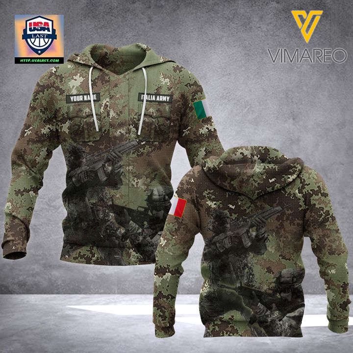 Italian Army Art Combat Custom Name 3D Hoodie - You look so healthy and fit