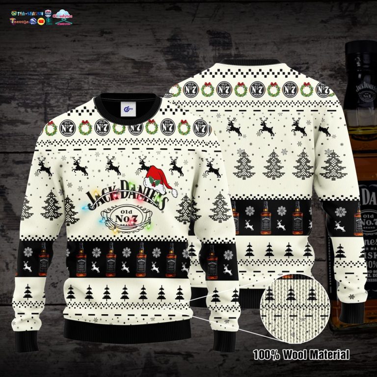 Jack Daniel's Santa Hat Ugly Christmas Sweater - Generous look