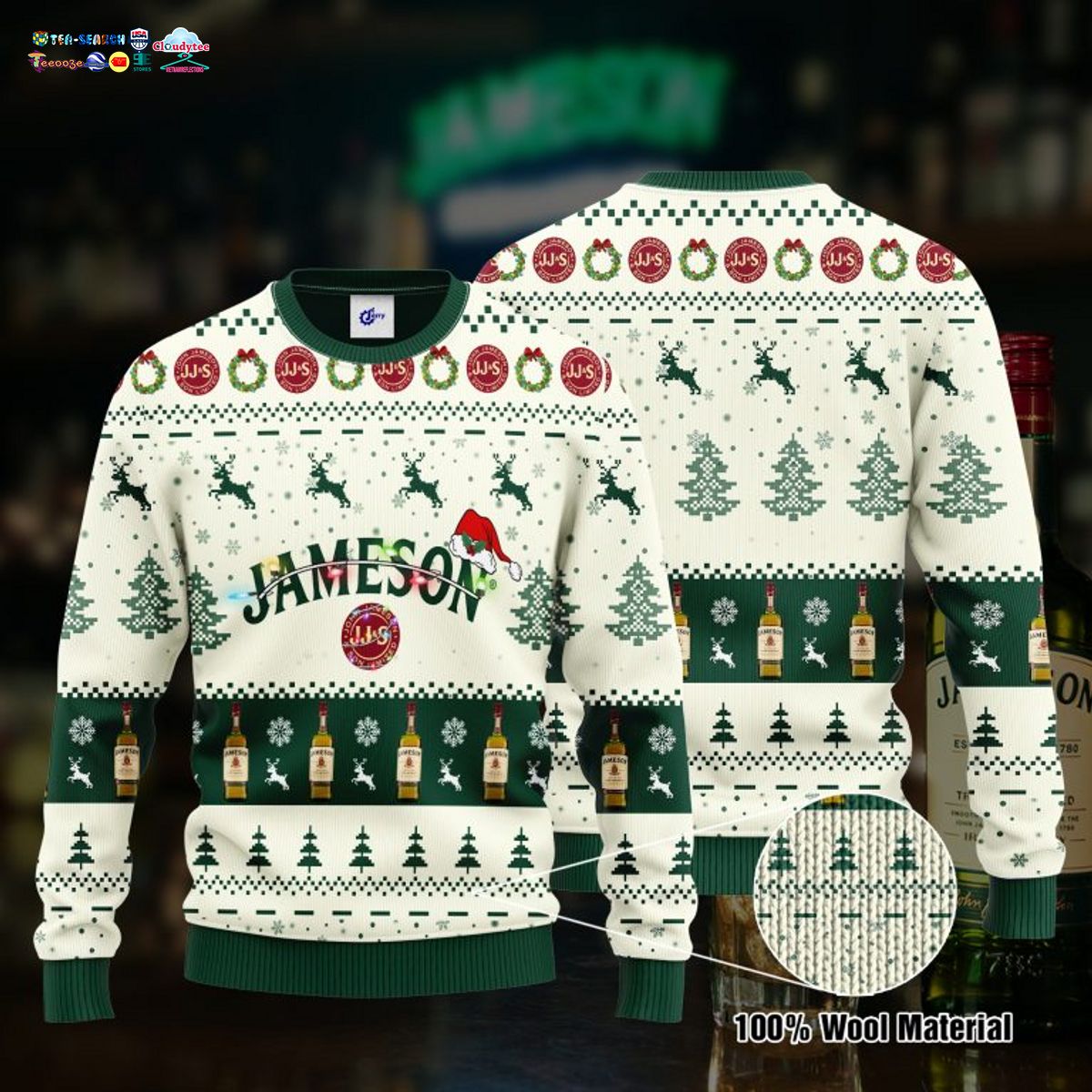 Jameson Santa Hat Ugly Christmas Sweater