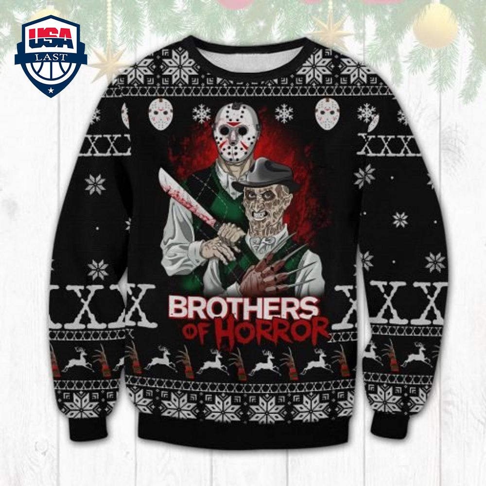 Jason Voorhees Freddy Krueger Brothers Of Horror Ugly Sweater – Saleoff
