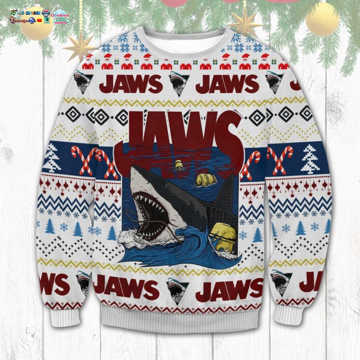 Jaws Ugly Christmas Sweater - You look fresh in nature