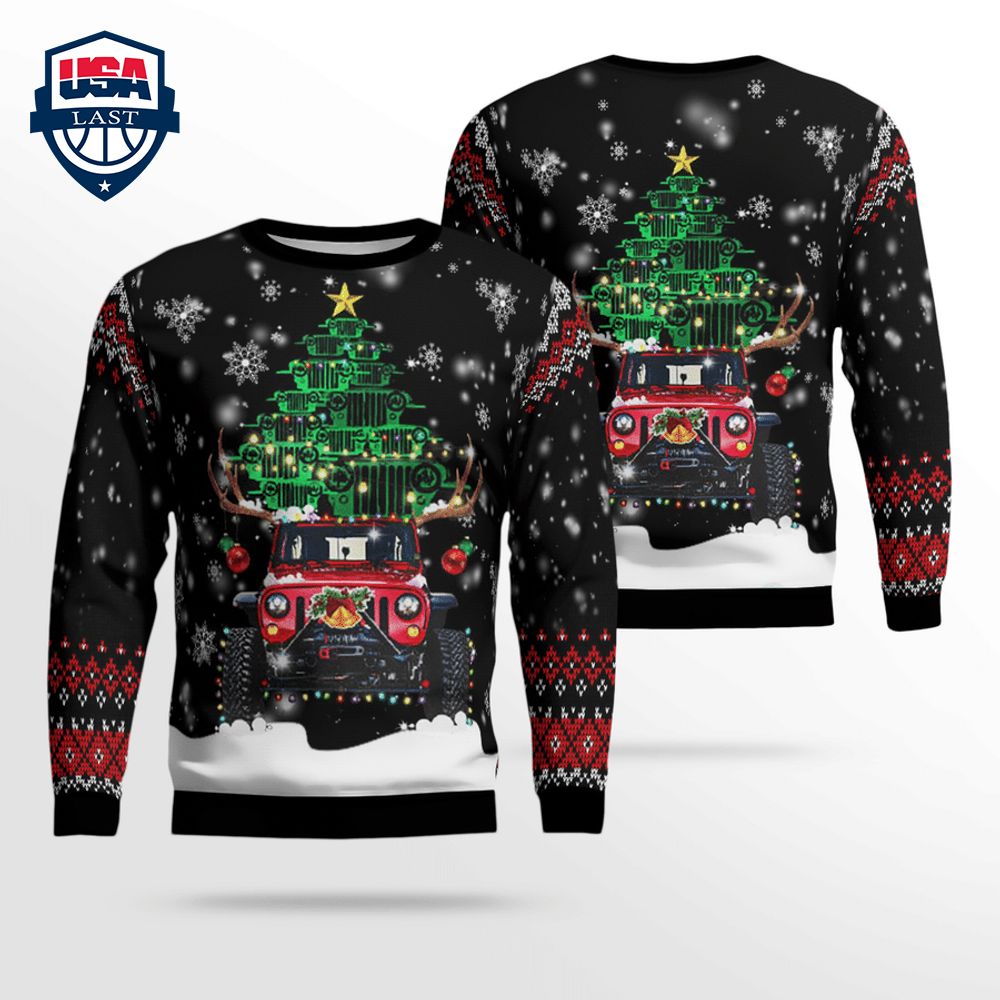 Jeep Christmas Tree 3D Christmas Sweater – Saleoff