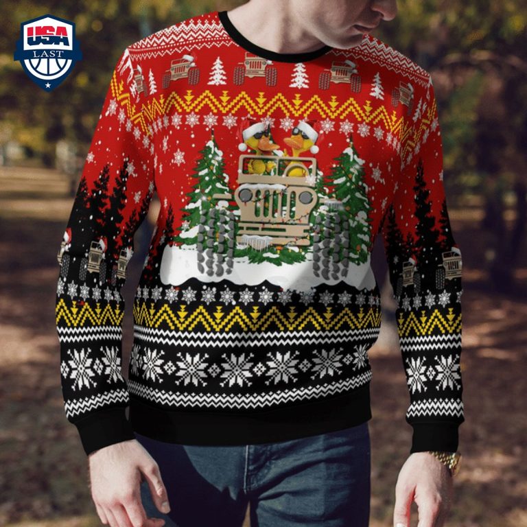 Jeep Duck 3D Christmas Sweater - Nice elegant click