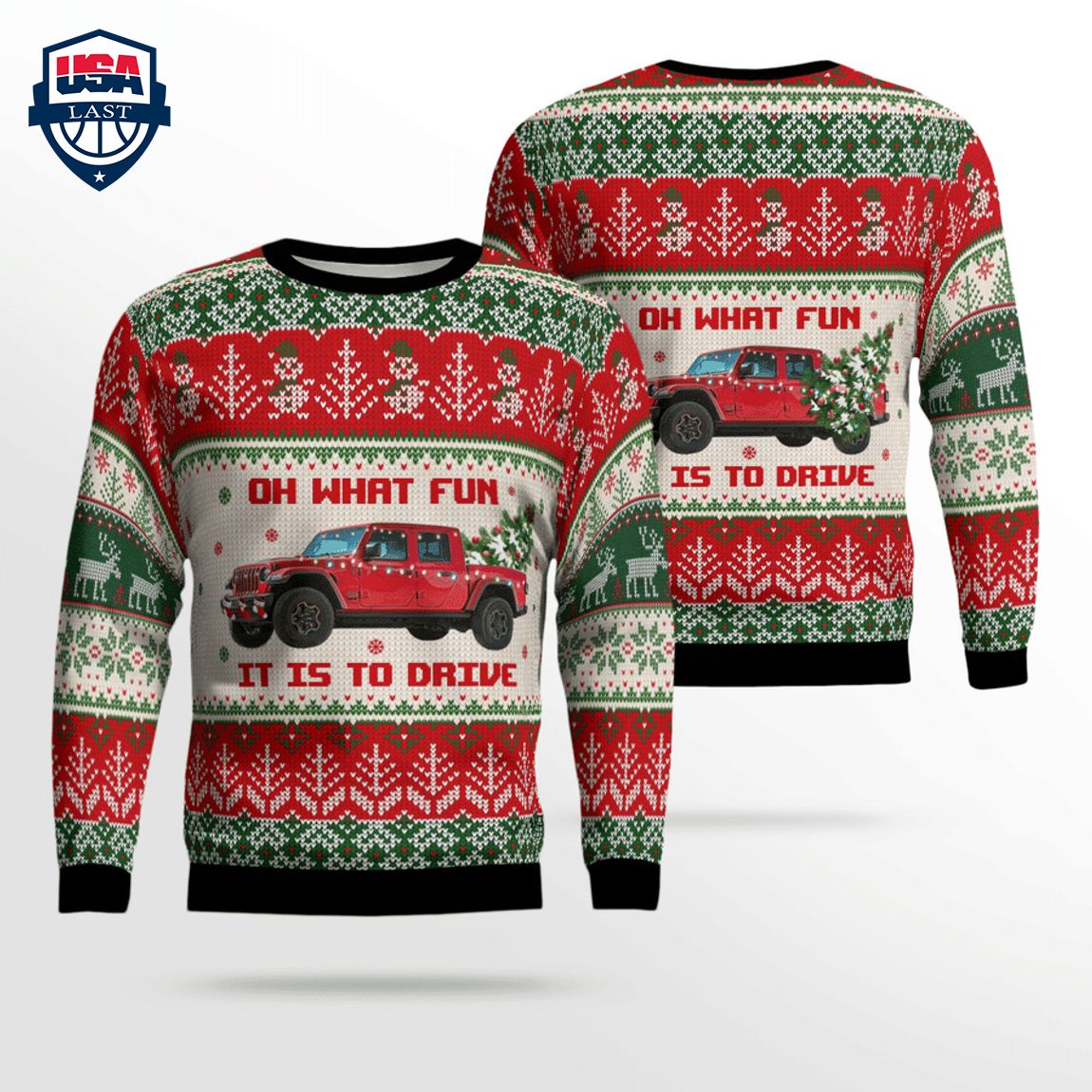 Jeep Gladiator Oh What Fun It Is To Drive 3D Christmas Sweater – Saleoff