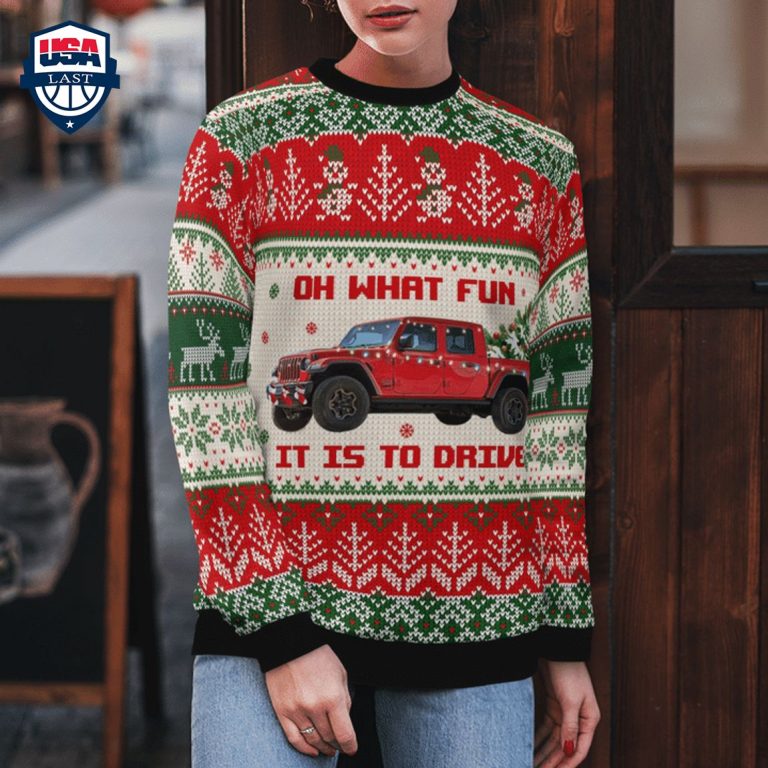 Jeep Gladiator Oh What Fun It Is To Drive 3D Christmas Sweater - My friends!