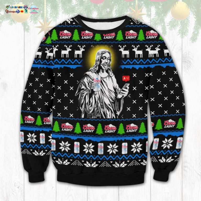Jesus Drinking Coors Light Ugly Christmas Sweater - Beauty queen