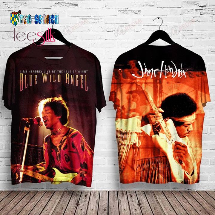 Jimi Hendrix Blue Wild Angel All Over Print Shirt – Usalast