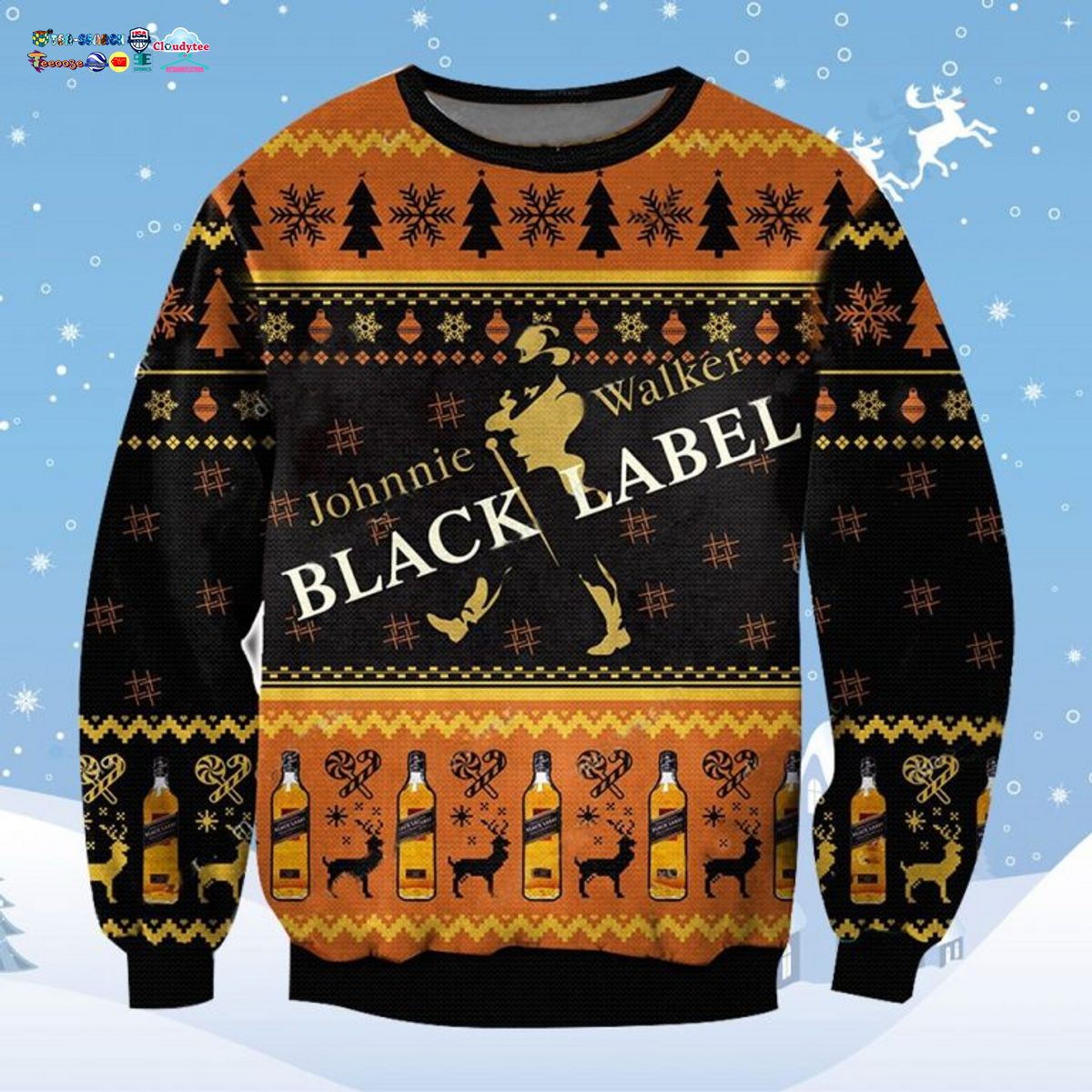 Johnnie Walker Black Label Ugly Christmas Sweater
