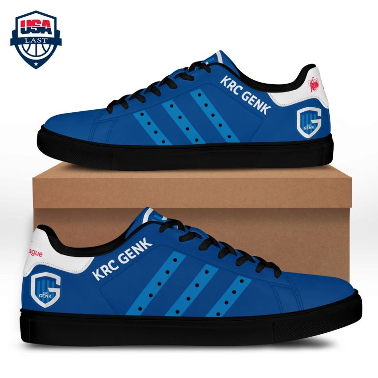 K.R.C Genk Aqua Blue Stripes Stan Smith Low Top Shoes - Sizzling