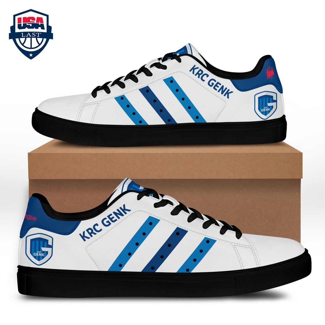 K.R.C Genk Blue Navy Stripes Stan Smith Low Top Shoes – Saleoff