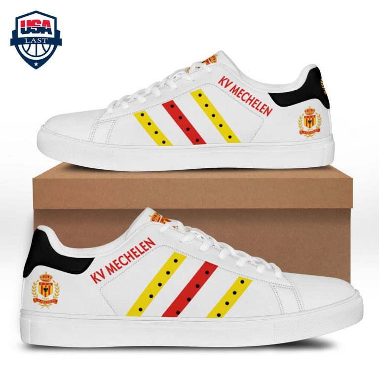 K.V. Mechelen Yellow Red Stripes Stan Smith Low Top Shoes - Stand easy bro