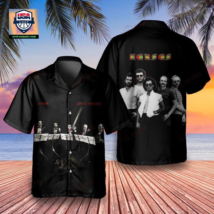 Kansas Band Drastic Measures 1983 Album Hawaiian Shirt - Royal Pic of yours