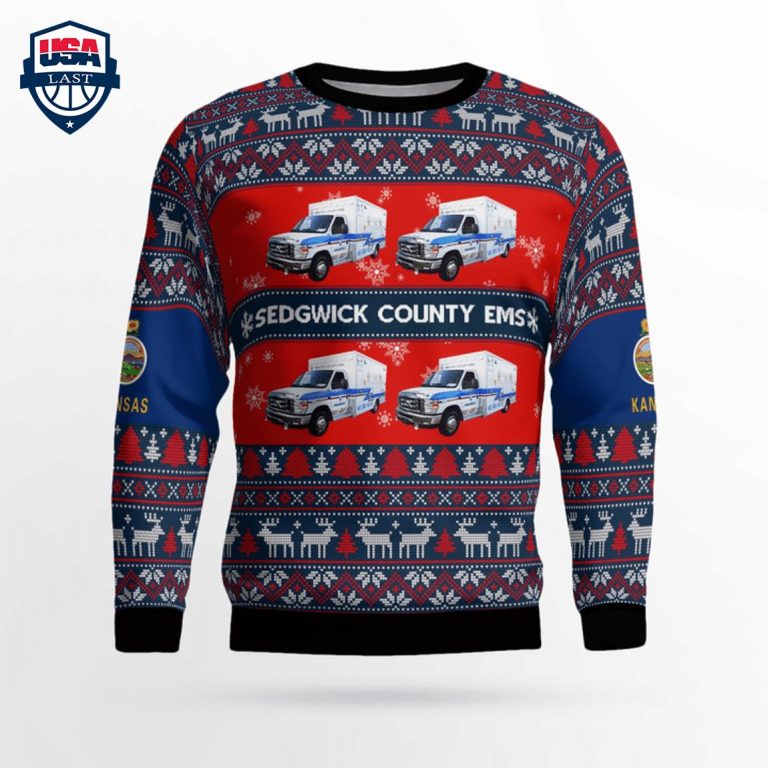 Kansas Sedgwick County EMS 3D Christmas Sweater - Stand easy bro