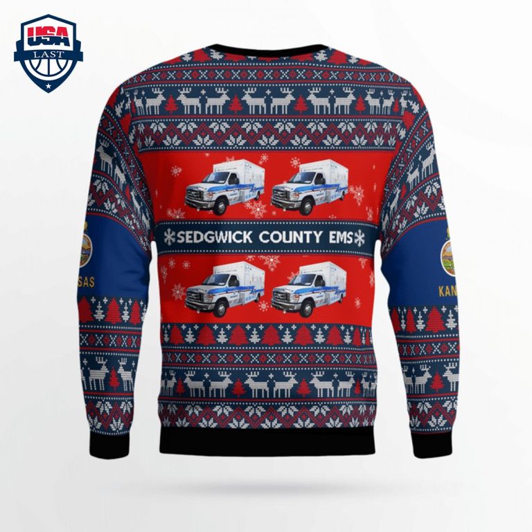 Kansas Sedgwick County EMS 3D Christmas Sweater - Sizzling