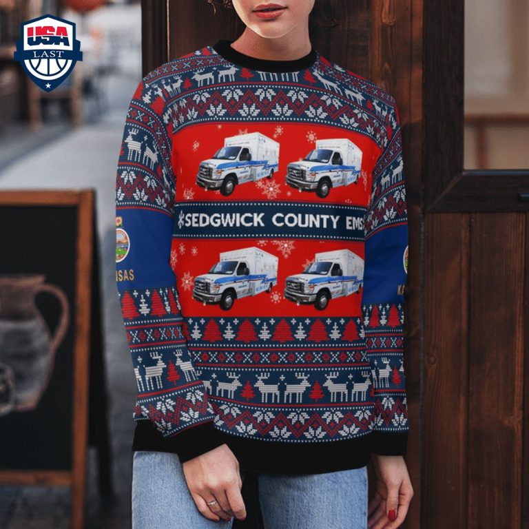 Kansas Sedgwick County EMS 3D Christmas Sweater - Nice photo dude