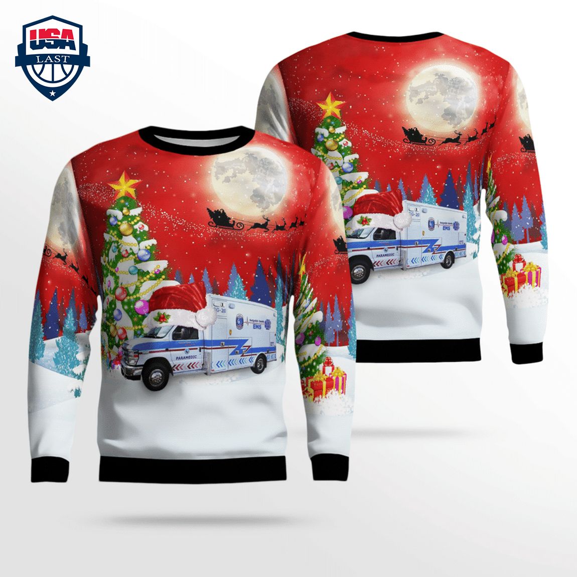 Kansas Sedgwick County EMS Ver 2 3D Christmas Sweater – Saleoff