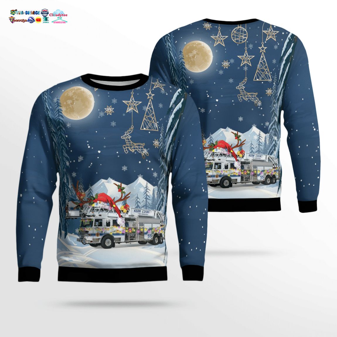 Kern County Fire Department Ver 2 3D Christmas Sweater