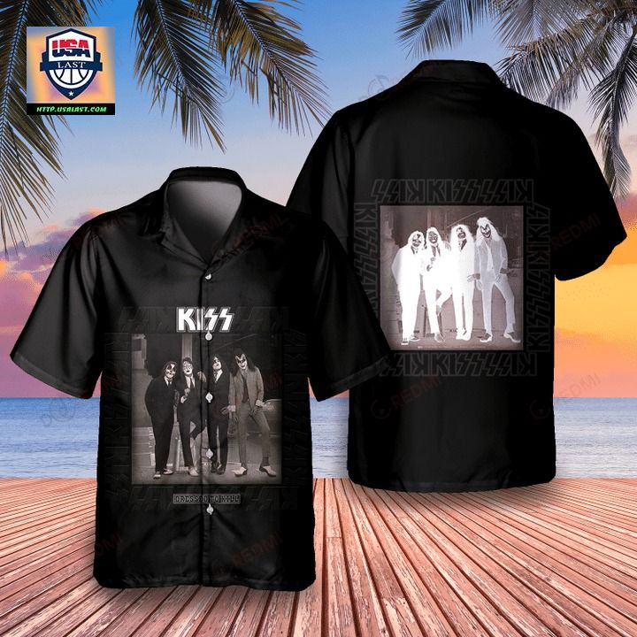 Kiss Dressed to Kill 1975 Album Hawaiian Shirt - Stand easy bro