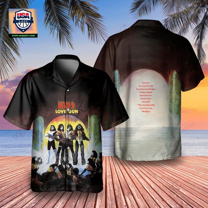 Kiss Love Gun 1977 Album Hawaiian Shirt - Have you joined a gymnasium?