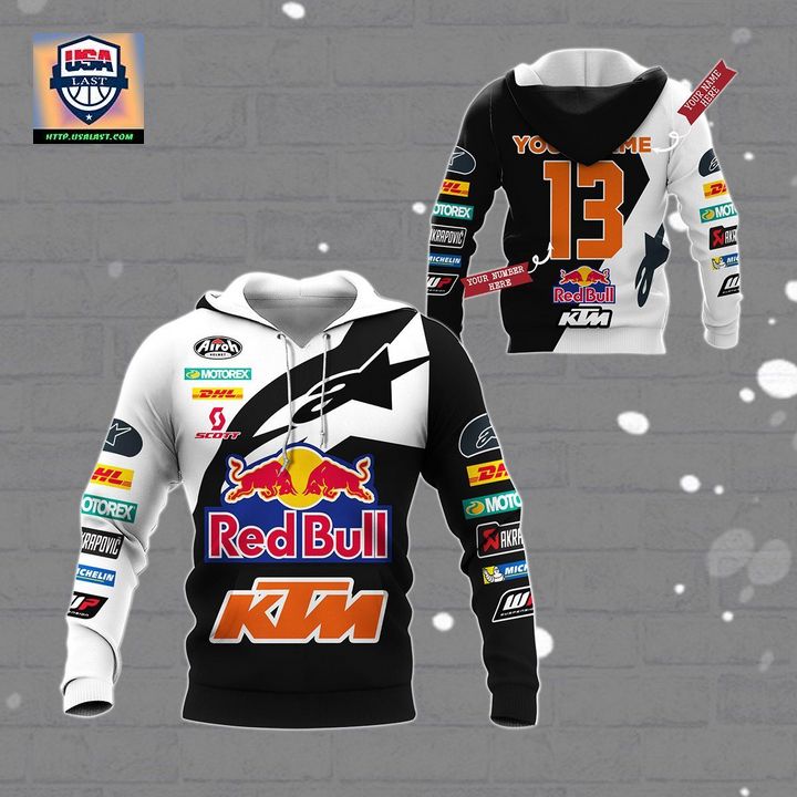 KTM Racing Personalized Black White 3D All Over Print Shirt - Handsome as usual