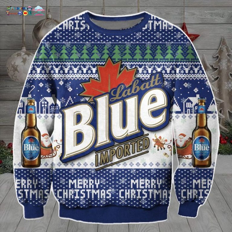 Labatt Blue Ugly Christmas Sweater - You look fresh in nature