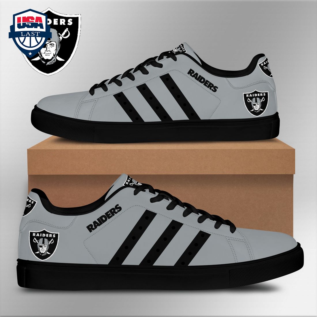Las Vegas Raiders Black Stripes Stan Smith Low Top Shoes – Saleoff