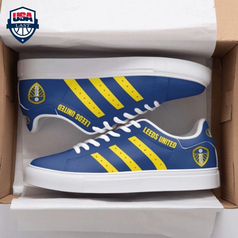 Leeds United FC Yellow Stripes Style 2 Stan Smith Low Top Shoes - Amazing Pic
